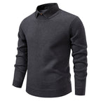 R&B | Herren Strickpullover mit Kontrastkragen