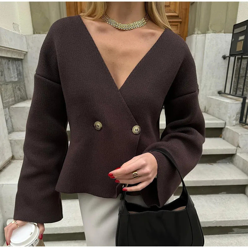 Damen Eleganter Wickelcardigan R&B