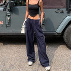 Damen Sportliche Hose mit weitem Schnitt und elastischem Bund R&B
