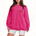 Damen Sweatshirt mit lässigem Herzmotiv und übergroßem Schnitt