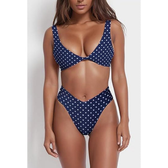Damen Hochtaillierter Bikini mit verstellbaren Trägern R&B