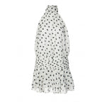 Damen Polka-Dot Minikleiderset mit schulterfreiem Hals und voluminösem Rock R&B
