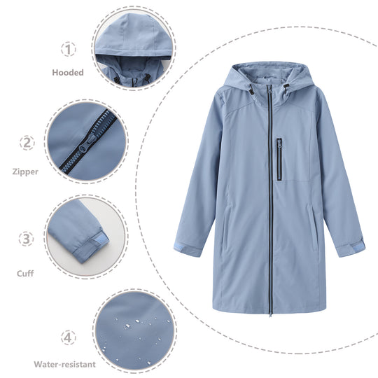 Damen Funktionsjacke mit verstellbarem Kapuzenkragen R&B
