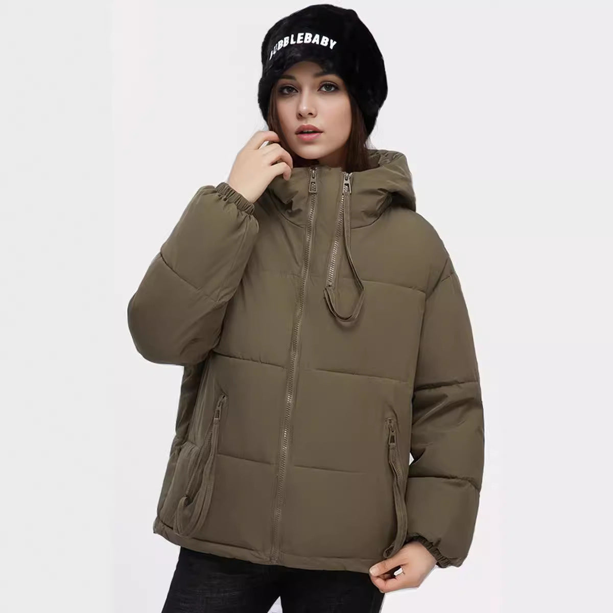 Damen wasserabweisende Winterjacke mit verstellbarer Kapuze und praktischen Taschen