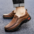 Herren Leder Mokassin mit rutschfester Sohle R&B