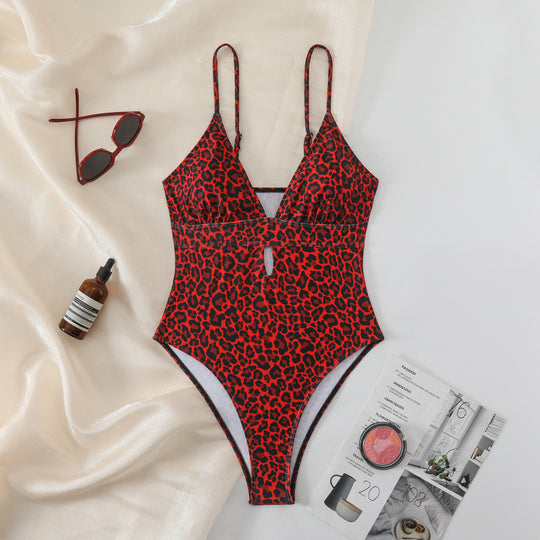 Damen Einteiliger Badeanzug im trendigen Animal-Print R&B