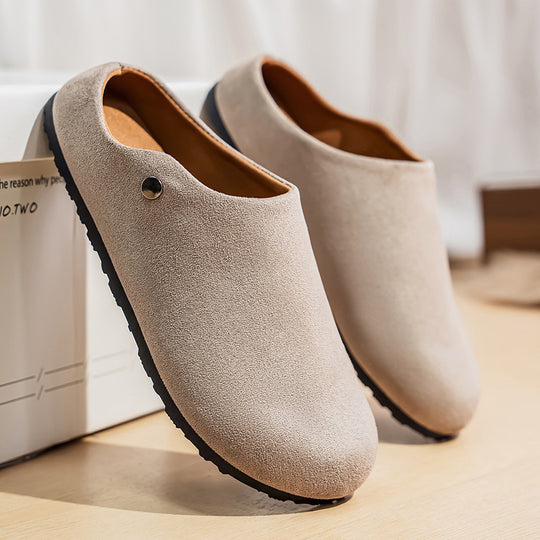 Damen bequeme Hausschuhe mit rutschfester Sohle und hochwertigem Wildlederoberteil R&B