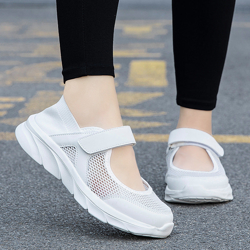 Damen Atmungsaktive Freizeitschuhe mit Klettverschluss und flexiblem Obermaterial