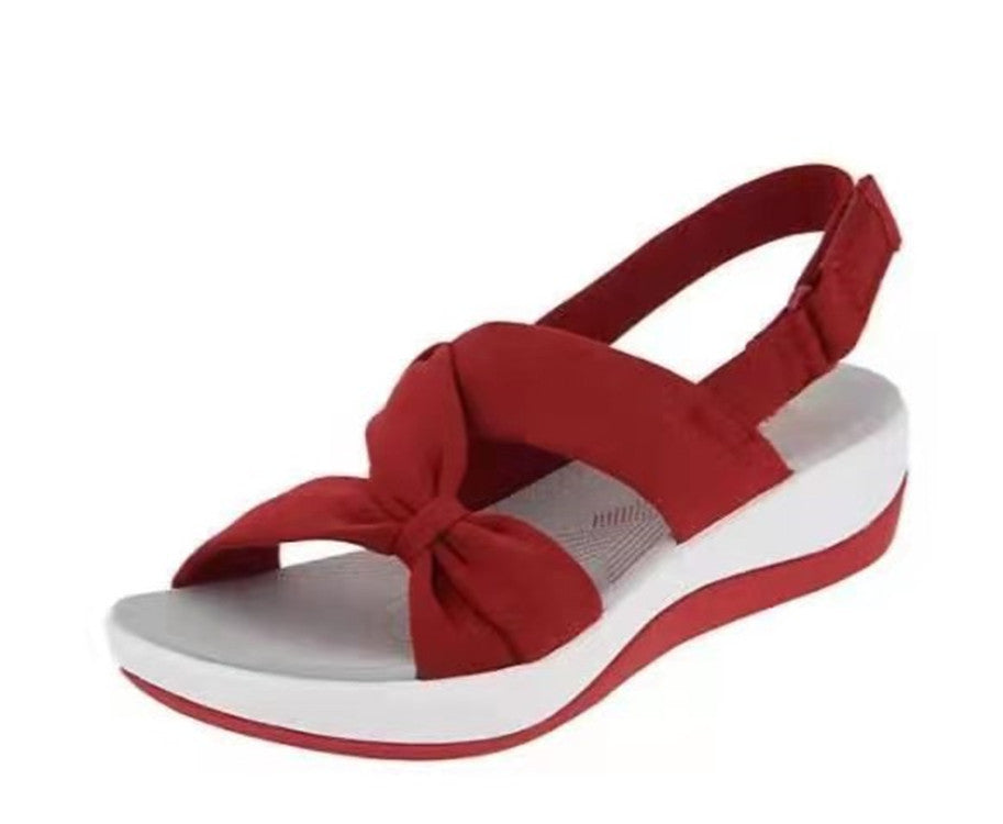 Damen Wedge-Sandalen mit modischem Knoten-Design und ergonomischer Sohle R&B