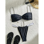 Damen Bikini-Set mit elastischem Stoff und Polka-Dots R&B