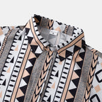 Herren Langarmhemd mit trendigem Geometrie-Design