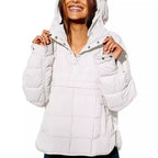 Damen lässige Winterjacke mit Steppdesign und Kragen
