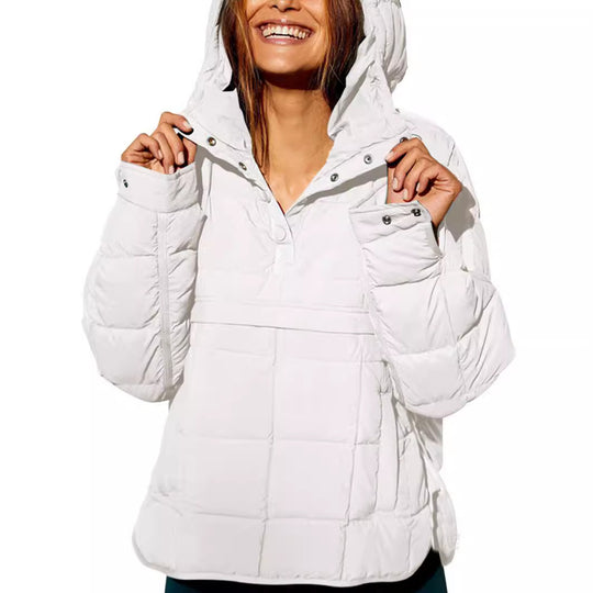 Damen lässige Winterjacke mit Steppdesign und Kragen R&B