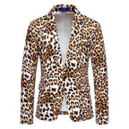Herren stilvoller Blazer mit animalischem Muster und schmaler Passform R&B
