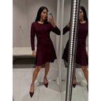 Damen Strickkleid mit dekorativen Knopfdetails und praktischen Taschen R&B