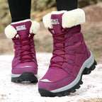 Damen Winterstiefel mit kuscheligem Kunstfellkragen und rutschfester Sohle R&B