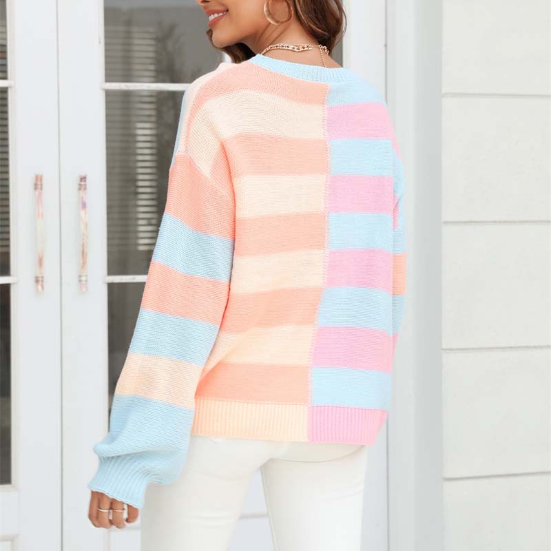 R&B | Strickbluse mit Pastellfarben Polyester Lässig und Farbenfroh
