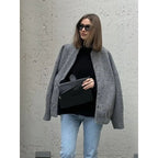 Damen coole Oversize-Jacke aus weichem Wollmix R&B