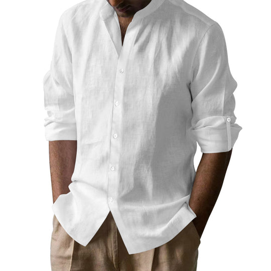 Herren Legeres Langarmhemd im modernen Casual-Stil mit Knopfdesign R&B