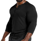 Herren Langarmshirt mit Knopfleiste und modischem Schnitt R&B