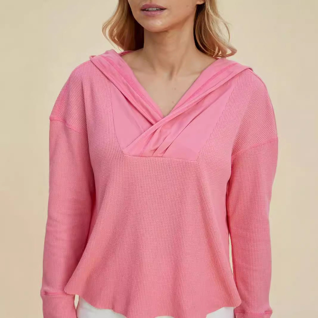 Damen Freizeit Hoodie mit raffiniertem Ausschnitt R&B