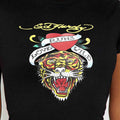 Damen T-Shirt mit kreativem Tiger-Motiv und inspirierendem Schriftzug R&B