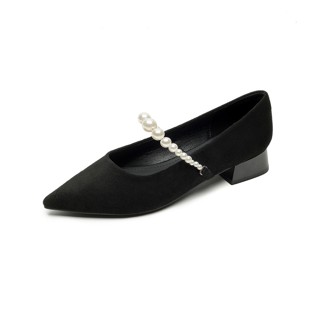 Damen elegante Pumps mit perlenverziertem Riemchen R&B