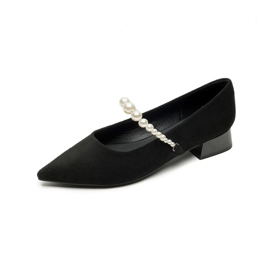 Damen elegante Pumps mit perlenverziertem Riemchen R&B