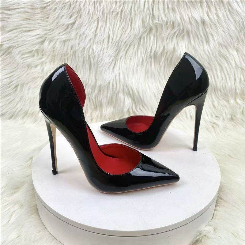 Damen spitze Stiletto Pumps mit glänzender Oberfläche R&B