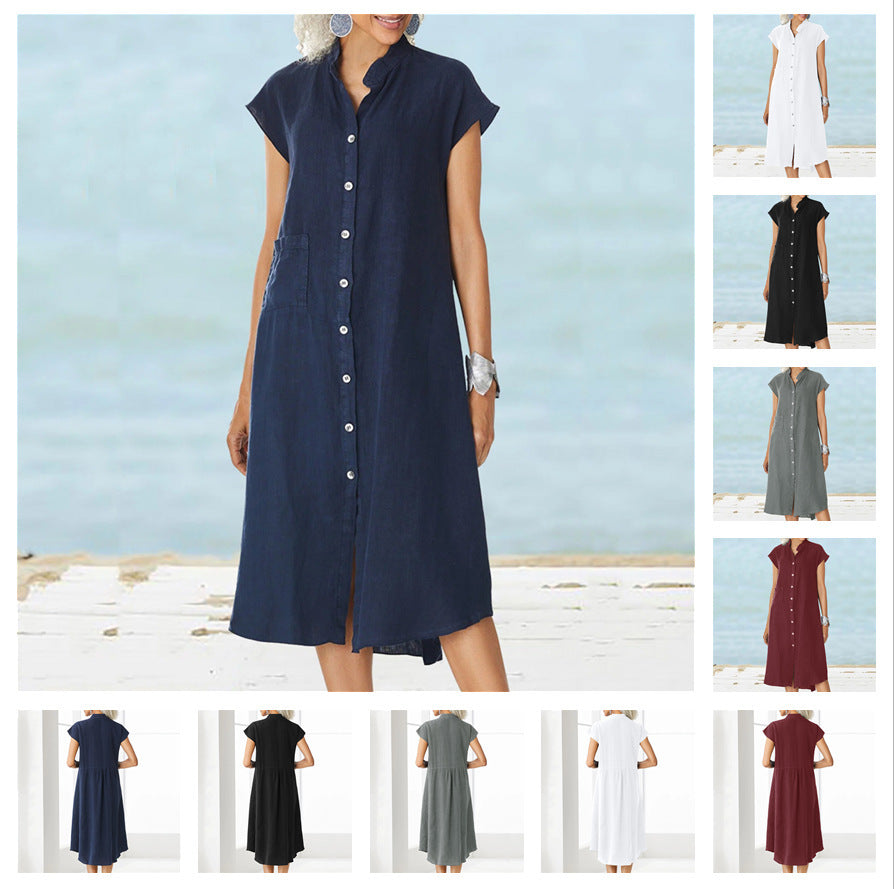 Damen Hemdblusenkleid mit funktionalen Taschen und luftiger Passform R&B