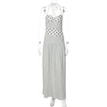 Damen Maxikleid mit verspielten Polka-Dots und schickem Halterdesign R&B