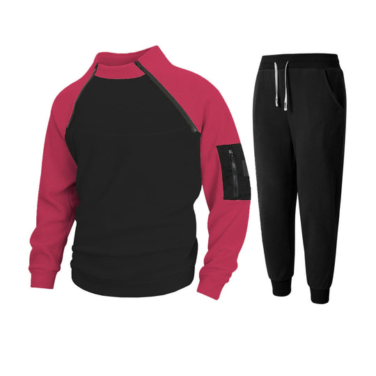 Herren Sportliches Oberteil mit funktionalem Reißverschluss und komfortabler Jogginghose R&B