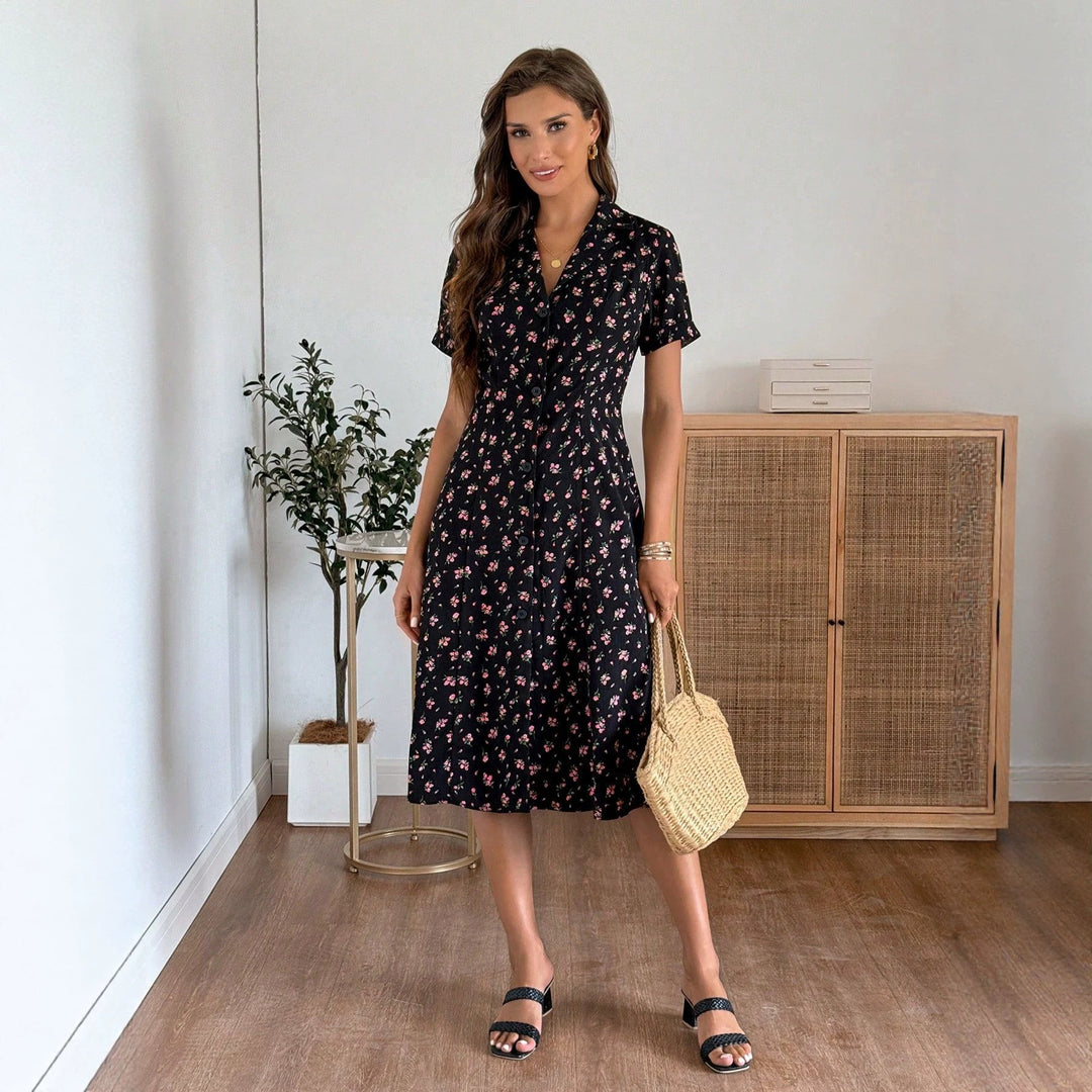 Damen Hemdblusenkleid mit floralen Details R&B