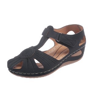 Damen komfortable Wedge-Sandalen mit ergonomischem Fußbett R&B