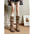Damen hohe Stiefel mit modischen Details und rutschfester Sohle R&B