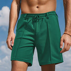 Herren nan technische Netzstruktur-Shorts mit Bügelfalte, Gürtelschlaufen und elastischem Kordelbund R&B