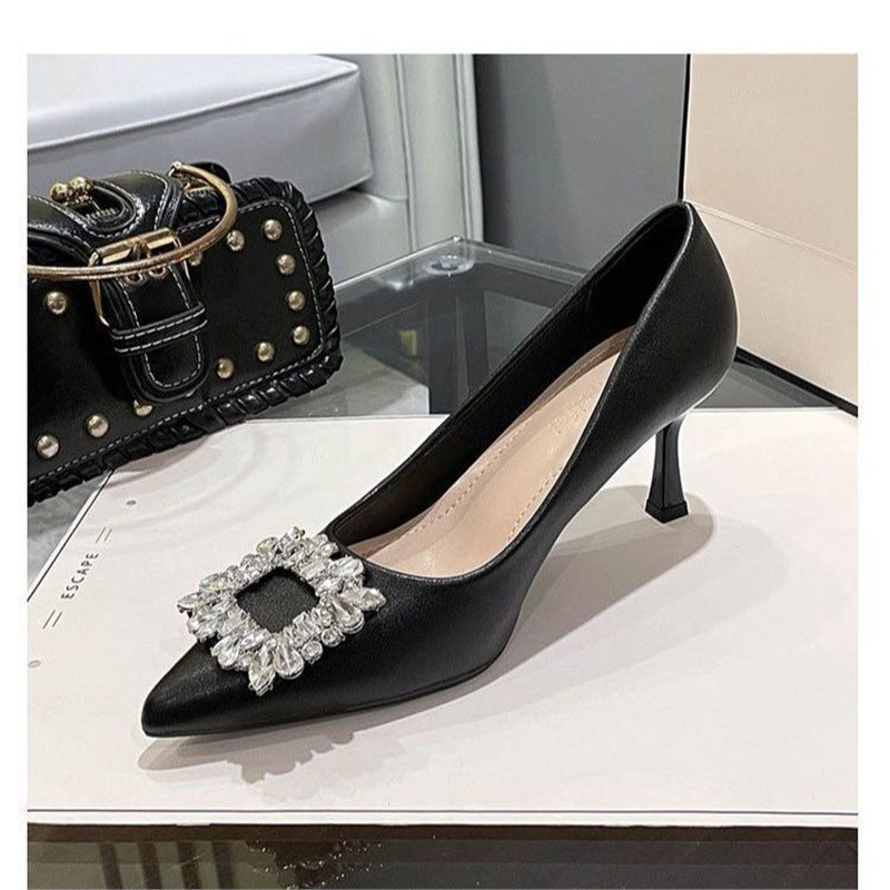 Damen elegante Stiletto-Pumps mit funkelndem Schnallenakzent R&B