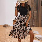 Damen Midi-Kleid mit tailliertem Schnitt und einzigartigem Print R&B