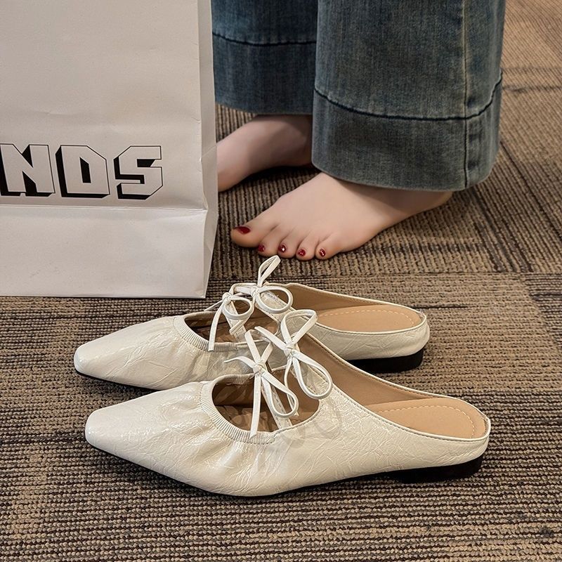 Damen elegante Slipper mit dekorativer Schnürung R&B