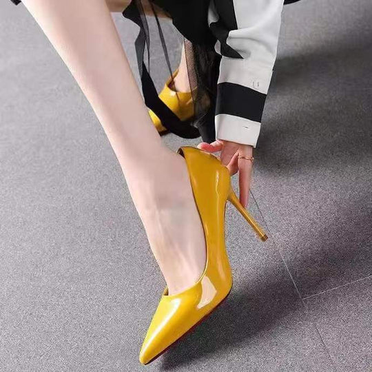 Damen Elegante Stiletto-Pumps mit schmaler Silhouette und glänzender Oberfläche R&B