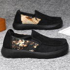 Damen Bequeme Slip-On Schuhe mit floralem Stoffeinsatz R&B