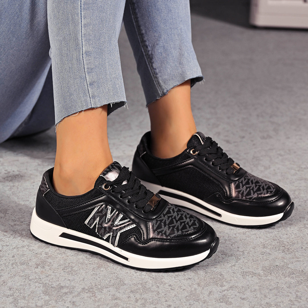 Damen Modische Sneakers mit atmungsaktiver Mesh-Oberfläche und trendigen Designelementen R&B