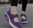 Damen Sportliche Slip-On Sneakers mit elastischem Riemen und atmungsaktivem Obermaterial