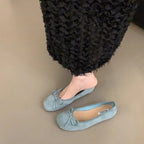 Damen bequeme Ballerinas mit dekorativem Schleifenakzent und elastischem Fußbett R&B