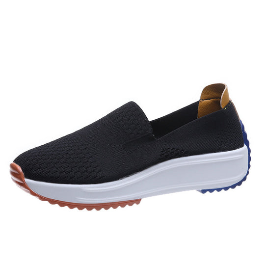 Damen Komfortable Slip-On Sneakers mit atmungsaktivem Strickdesign und dämpfender Sohle R&B