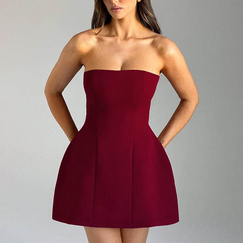 Damen Minikleid mit strukturierter Corsage und tiefem Ausschnitt R&B
