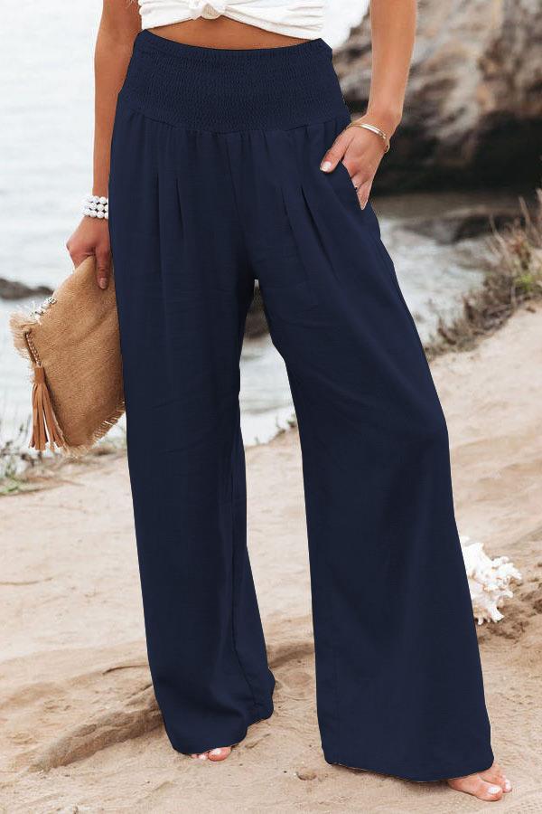 Damen weiter Sommerhose mit elastischem Bund R&B