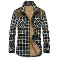 Herren warme Flanellhemdjacke mit gefütterten Taschen