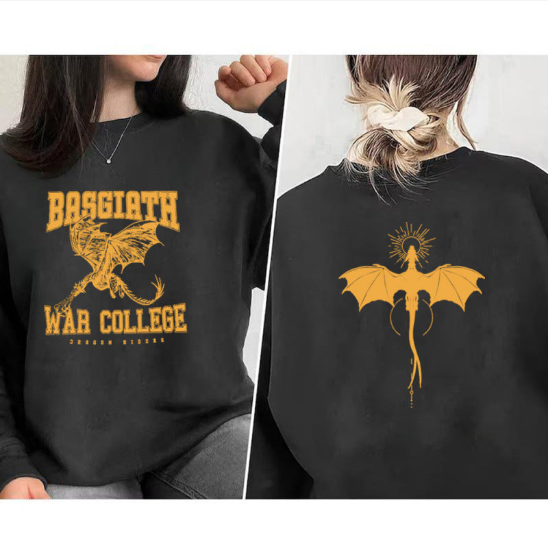 Damen Sweatshirt mit kreativem Drachenmotiv und einzigartigem College-Design R&B