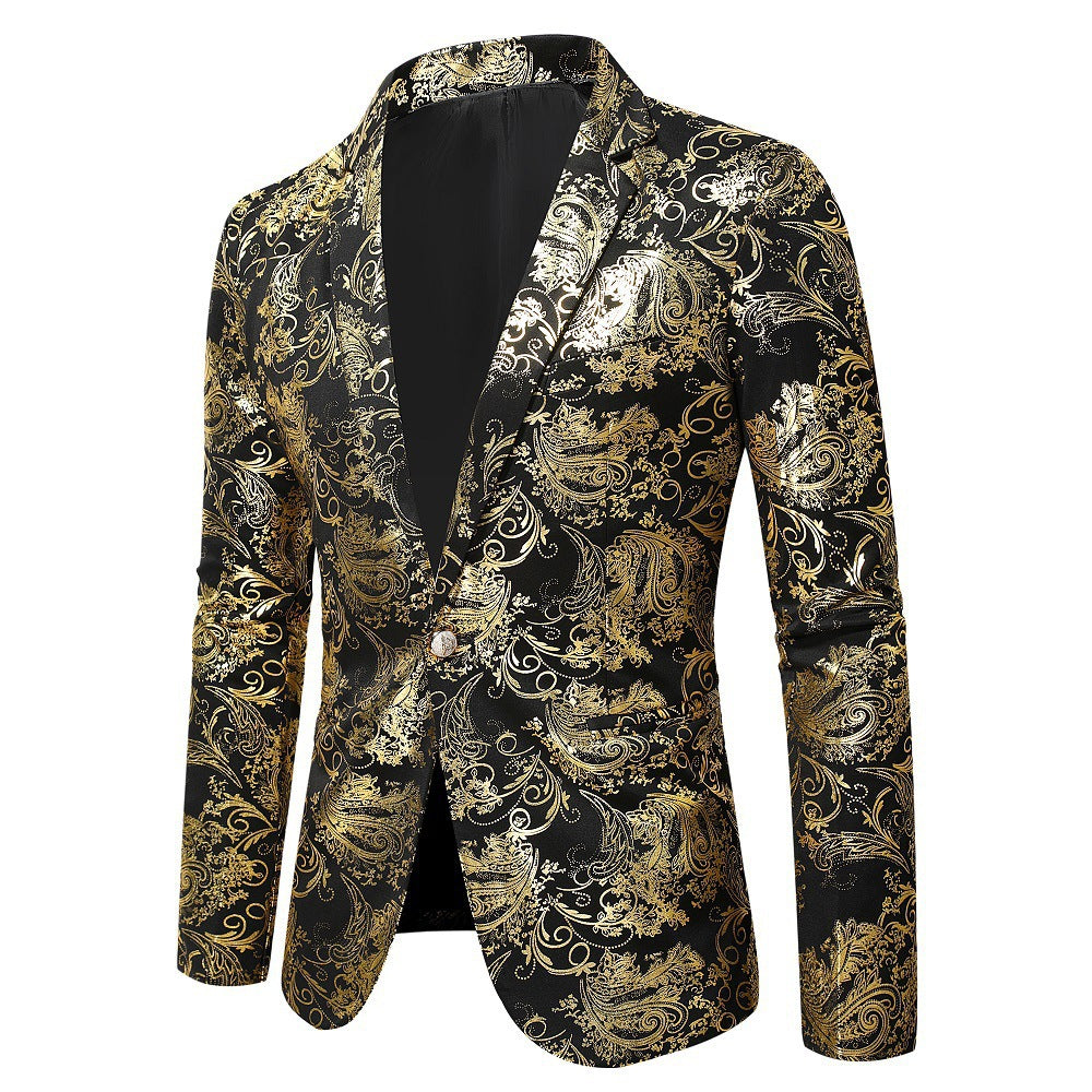 Herren eleganter Goldmuster Blazer